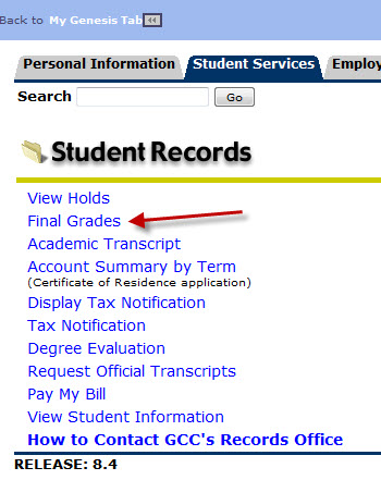 Student Records Menu