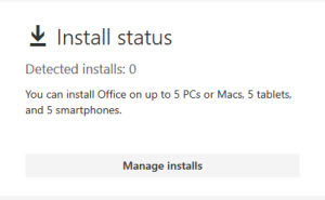 Office 365 manage installs
