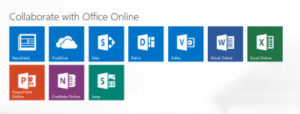 Office 365 online menu