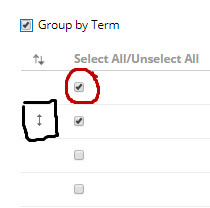 Settings for Group by Term