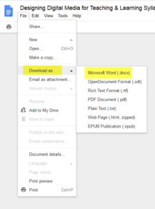 Saving Google Doc to Word